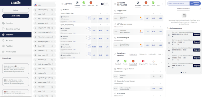Sports betting website